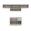 Ver imagem 3 de Cozinha Completa Fineze 6 Portas 2 Gavetas com Vidro 100% MDF Areia Hp - Henn