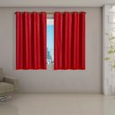 Ver imagem 1 de Cortina Daily Varão 1,5m Blackout Cinza PVC com Voil Xadrez 2,00MX1,40m Sala Quarto Vermelho