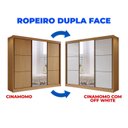 Ver imagem 5 de Guarda-Roupa Casal 3 Portas de Correr com Espelho 100 % MDF Cristal Marrom/Cinamomo/Off White