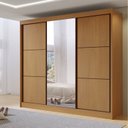 Ver imagem 7 de Guarda-Roupa Casal 3 Portas de Correr com Espelho 100 % MDF Cristal Marrom/Cinamomo/Off White
