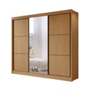 Ver imagem 6 de Guarda-Roupa Casal 3 Portas de Correr com Espelho 100 % MDF Cristal Marrom/Cinamomo/Off White