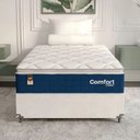 Ver imagem 6 de Cama Box Viúva + Colchão Comfort Class Pillow Top 128x188 Azul/suede Branco