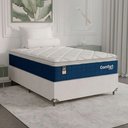Ver imagem 1 de Cama Box Viúva + Colchão Comfort Class Pillow Top 128x188 Azul/suede Branco