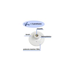 Plafonier Plafon Branco Bocal Rosca E27 Bi Volt:20 Unid - 7