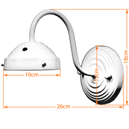 Arandela Colonial Branca de Parede para Globos Boca 10 - 2