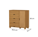 Ver imagem 4 de Quarto de Solteiro Bela Nature Cama + Cômoda 4 Gavetas + Guarda Roupa 3 Portas Resistente de Mdf