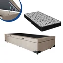 Ver imagem 3 de Cama Box Baú Solteiro Conforto Suede Bege + Colchão Solteiro Conforto Espuma D23 Com EPS 24x88x188