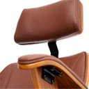 Ver imagem 3 de Cadeira de Escritório Office Lisboa PU Marrom Base Giratória Cromada