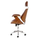 Ver imagem 4 de Cadeira de Escritório Office Lisboa PU Marrom Base Giratória Cromada