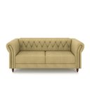 Ver imagem 3 de Sofá Living Stanford Chesterfield 2 Lugares 180cm Pés de Madeira Couro Bege G58 Gran Belo