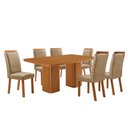 Ver imagem 2 de Mesa de Jantar Eloise 180cm Tampo MDF Canto Copo Laminado e 6 Cadeiras Lorena