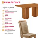 Ver imagem 7 de Mesa de Jantar Eloise 180cm Tampo MDF Canto Copo Laminado e 6 Cadeiras Lorena