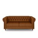 Ver imagem 5 de Sofá Living Sala de Estar Stanford Chesterfield 2 Lugares 200cm Pés de Madeira Couro Caramelo G58 -