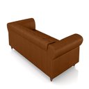Ver imagem 7 de Sofá Living Sala de Estar Stanford Chesterfield 2 Lugares 200cm Pés de Madeira Couro Caramelo G58 -