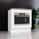Ver imagem 1 de Balcão 80cm para Forno de Embutir e Cooktop com Tampo Americana Henn - Branco Hp Fosco/nature