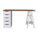 Ver imagem 3 de Escrivaninha Mesa Escritório Moderna Spirit com 5 Gavetas e 2 Prateleiras