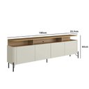 Ver imagem 3 de Rack Bancada 180cm para Tv com 4 Portas 100% Mdf Cor:louro e Luna com Preto