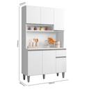 Ver imagem 4 de Armário de Cozinha Compacta 6 Portas 1 Gaveta Marcia Multiuso Ajl Móveis:branco