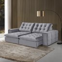 Ver imagem 1 de Sofá Retrátil e Reclinável Galliano 2,50m - Fortbello Estofados:cinza