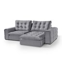 Ver imagem 4 de Sofá Retrátil e Reclinável Galliano 2,50m - Fortbello Estofados:cinza