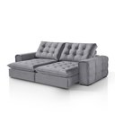 Ver imagem 3 de Sofá Retrátil e Reclinável Galliano 2,50m - Fortbello Estofados:cinza