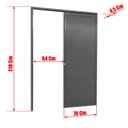 Ver imagem 4 de Porta de Correr Suspensa Lambril Esq L.25 Cinza 210x70 Brimak