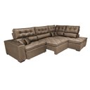 Ver mais imagens de Sofá de Canto Retrátil e Reclinável Direito 3,00x2,36m Molas Cama inBox Espanha Velusoft Castor