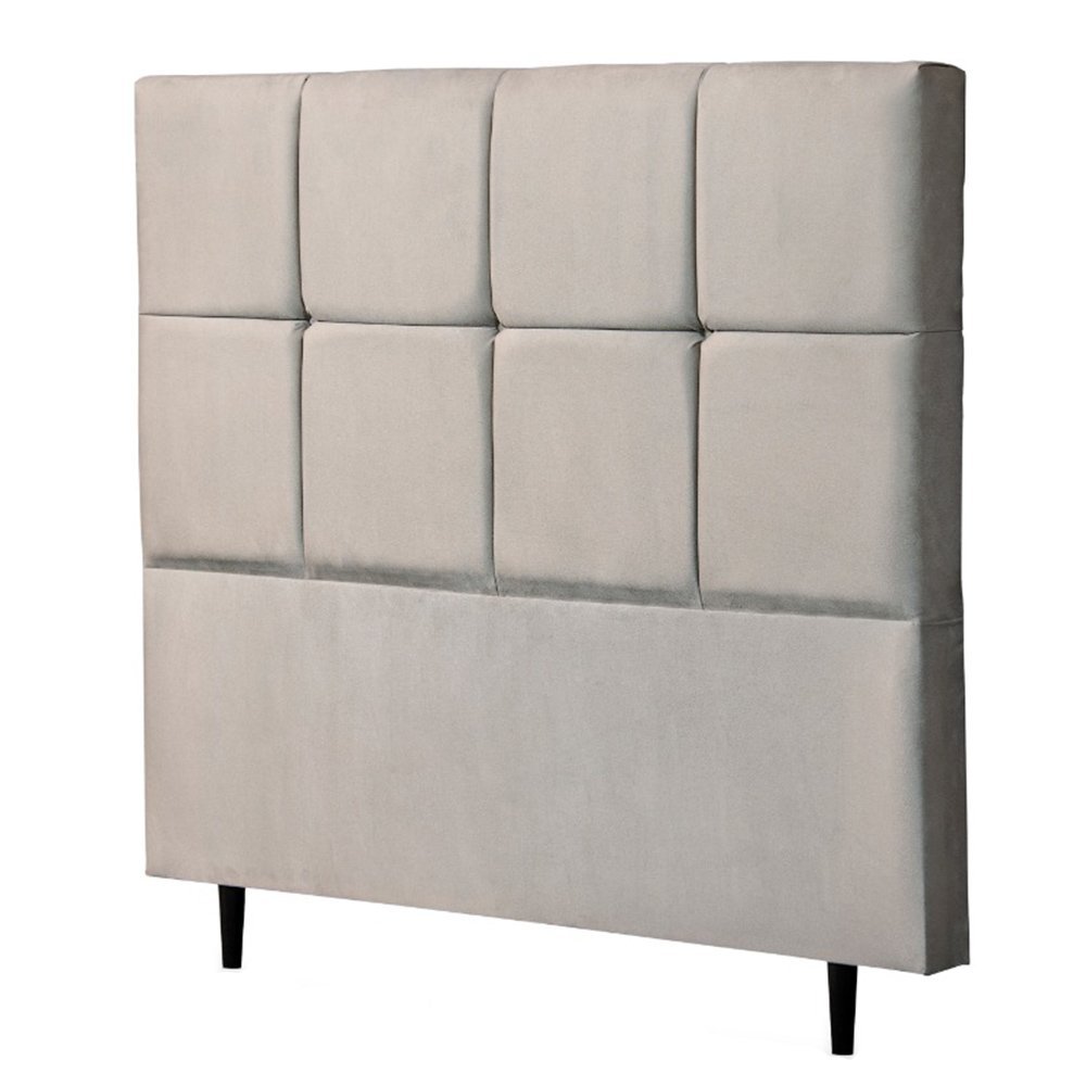 Cabeceira Casal Roma 140cm Suede Bege - Vallisa Decor