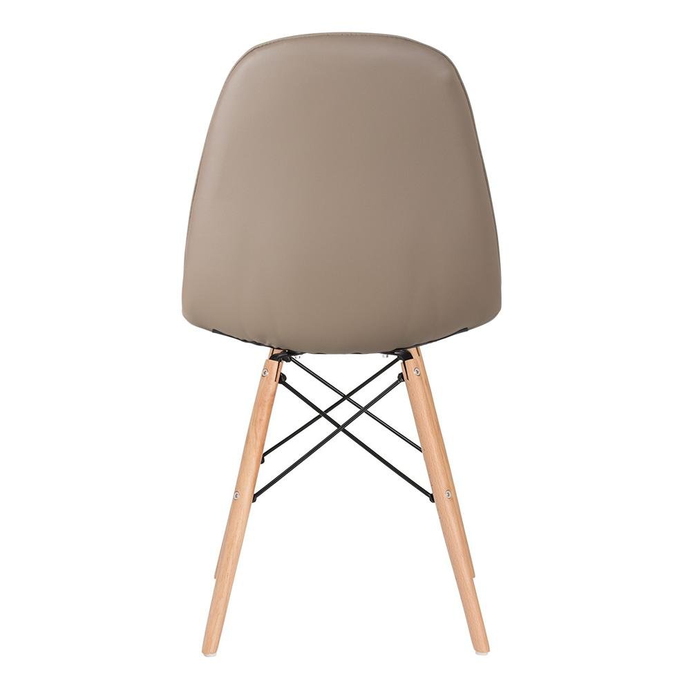Conjunto Mesa Redonda Eames 80cm preto + 4 Cadeiras estofadas Eiffel Botonê Nude - 7