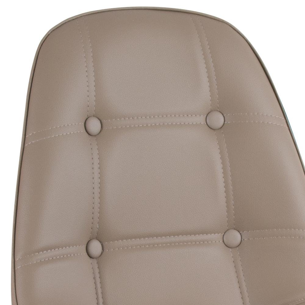 Conjunto Mesa Redonda Eames 80cm preto + 4 Cadeiras estofadas Eiffel Botonê Nude - 8