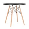 Conjunto Mesa Redonda Eames 80cm preto + 4 Cadeiras estofadas Eiffel Botonê Nude - 2