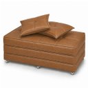 Ver imagem 1 de Puff Cama Casal Dobravel 130cm com Rodizios e Almofada Cor: Corissimo Conhaque