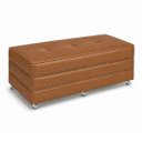 Ver imagem 2 de Puff Cama Casal Dobravel 130cm com Rodizios e Almofada Cor: Corissimo Conhaque