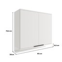 Ver imagem 2 de Armário Aéreo de Cozinha Miami 800mm 2 Portas C Porta Temperos Carraro Branco