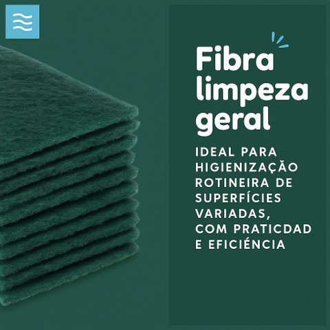 Kit Fibra Limpeza Geral Verde 26cm × 10cm – Multiuso para Piso, Parede, Bancada