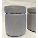 Ver imagem 3 de KIT 02 PUFF CINZA CLARO CINTA PRATA