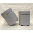 Ver imagem 1 de KIT 02 PUFF CINZA CLARO CINTA PRATA