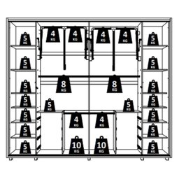 Guarda Roupa Casal Dalí Ripado 2 Portas Deslizantes Cumaru/opala com 8 Espelhos - Madetec - 6