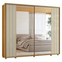 Ver imagem 1 de Guarda Roupa Casal Dalí Ripado 2 Portas Deslizantes Cumaru/opala com 8 Espelhos - Madetec