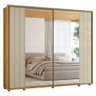 Guarda Roupa Casal Dalí Ripado 2 Portas Deslizantes Cumaru/opala com 8 Espelhos - Madetec - 1