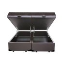 Ver imagem 1 de Cama Box Baú Queen Colchão Mola Bonnel Belos Sonhos + Box Sintético 61x158x198:Cinza