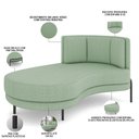 Ver imagem 5 de Sofá Chaise Longue Living Lucca Esquerdo D02 Linho Verde D-477