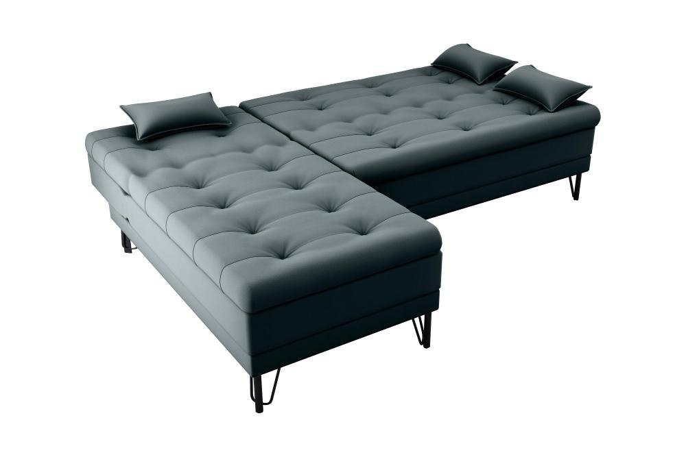 Sofá Cama com Chaise 3 Lugares 2,00 Mts Nice Matrix Preto - 5