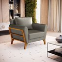 Ver imagem 5 de Poltrona Sabrina de Madeira Maciça com Almofada Veludo Chumbo 109