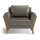 Ver imagem 3 de Poltrona Sabrina de Madeira Maciça com Almofada Veludo Chumbo 109