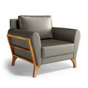 Ver imagem 1 de Poltrona Sabrina de Madeira Maciça com Almofada Veludo Chumbo 109