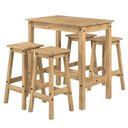 Ver imagem 5 de Mesa Alta e 4 Banquetas de Madeira Maciça Marrom Antique