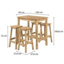 Ver imagem 6 de Mesa Alta e 4 Banquetas de Madeira Maciça Marrom Antique