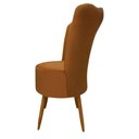 Ver imagem 4 de Kit 2 Cadeiras Decorativa Pétala Veludo Premium Pés Retrô Palito Sala e Quarto Terracota