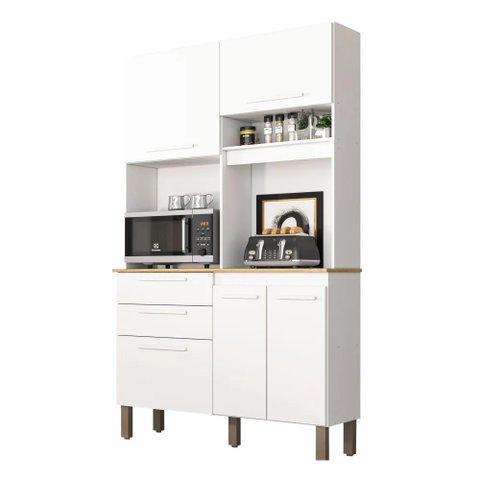 Armário de Cozinha Sallêto Móveis Dubai 5 Portas 2 Gavetas (branco)